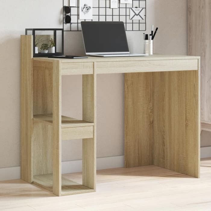 VidaXL Bureau chêne sonoma 103,5x56,5x94 cm bois d'ingénierie, bureau d'écriture, bureau d'ordinateur, bureau à domicile, 847977