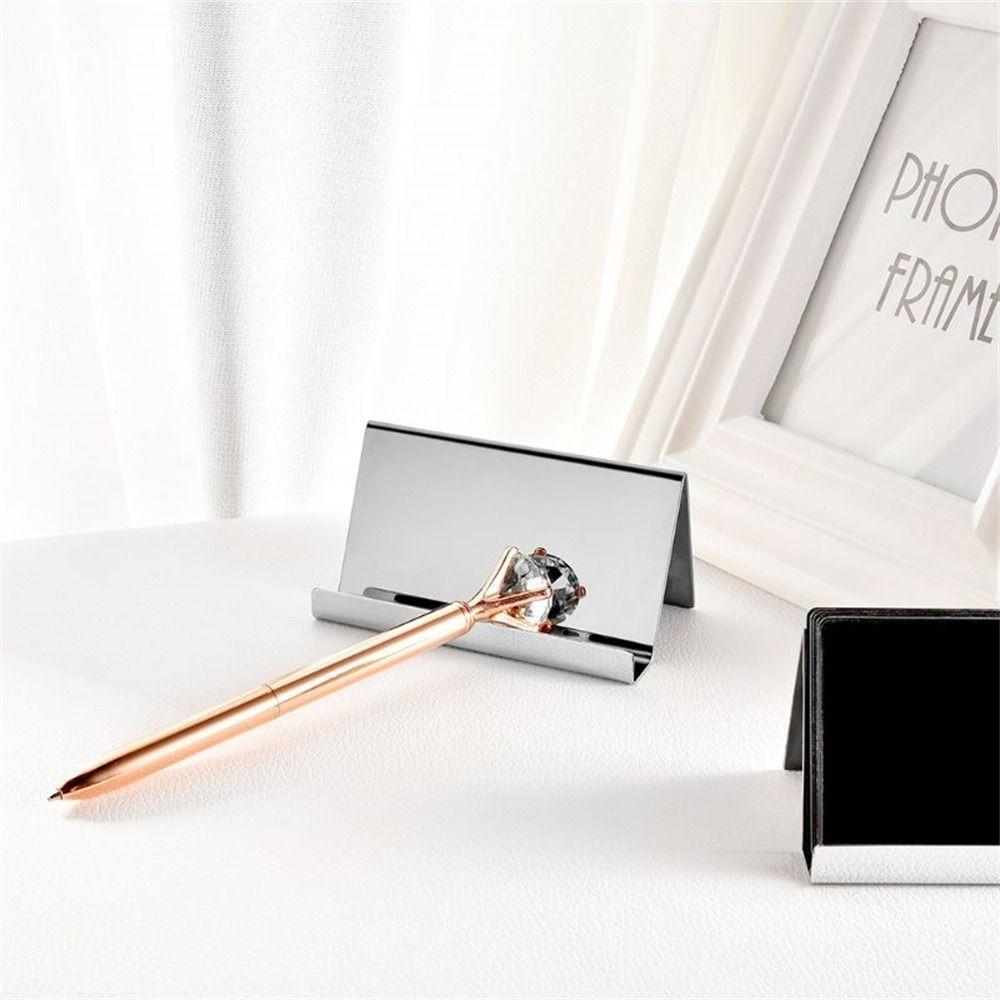 Steel Name Card Display Stand Business Card Storage Name Tag Display Rack Business Card Holder