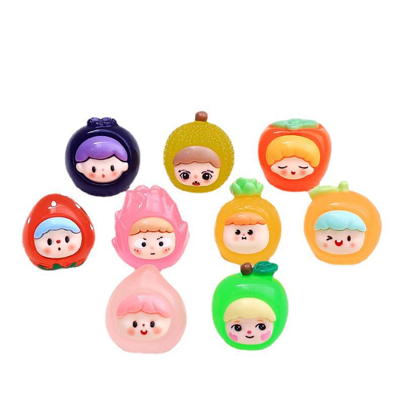Luminous 3D Fruit Girl DIY Keychain Resin Jewelry Accessories