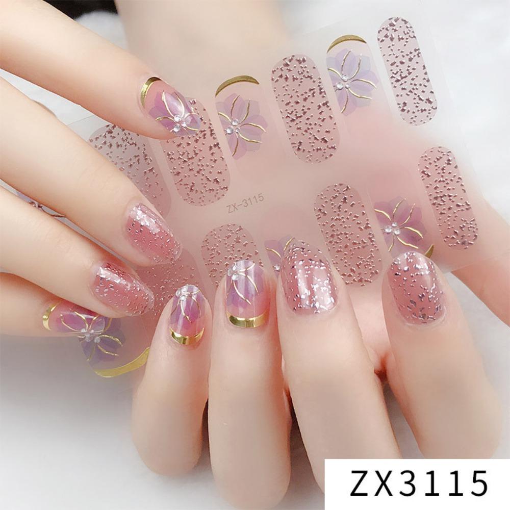 

ZX трехмерная водонепроницаемая не требующая запекания гель-лаковая пленка для ногтей полная наклейка простой европейский и американский стиль продвинутая пленка для ногтей бумага наклейка для ногтей