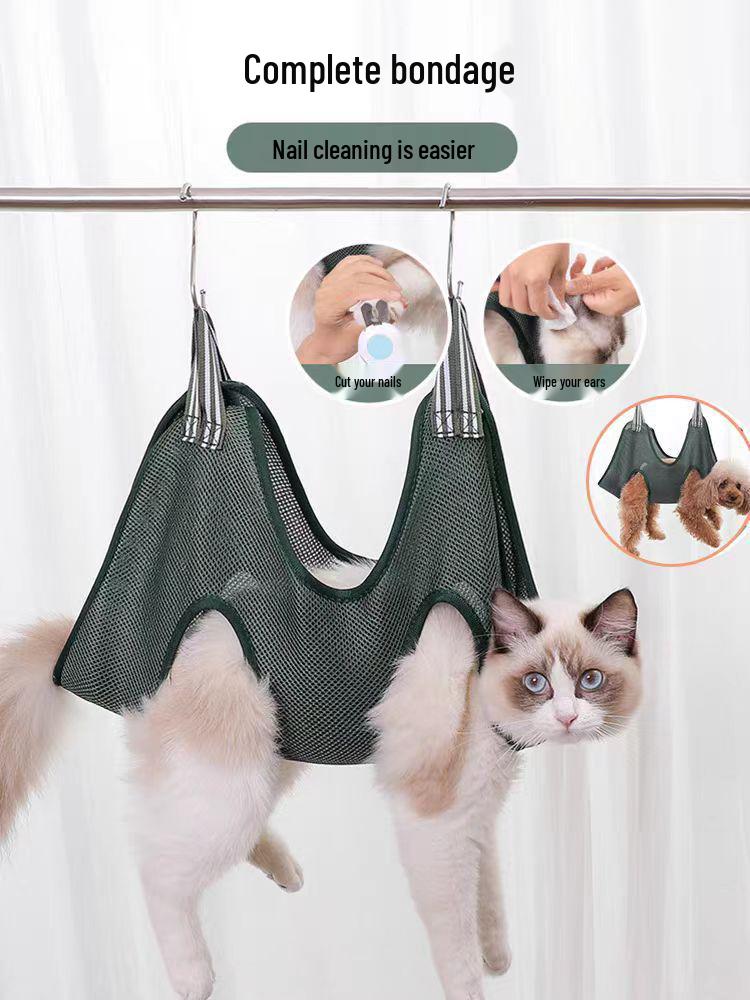Pet Grooming Hammock: Anti-Scratch & Anti-Bite Nail Clipping Aid for Cats and Dogs
