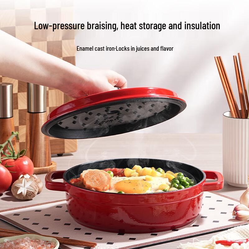 San Jia Long Chinese Red Versatile Iron Pot