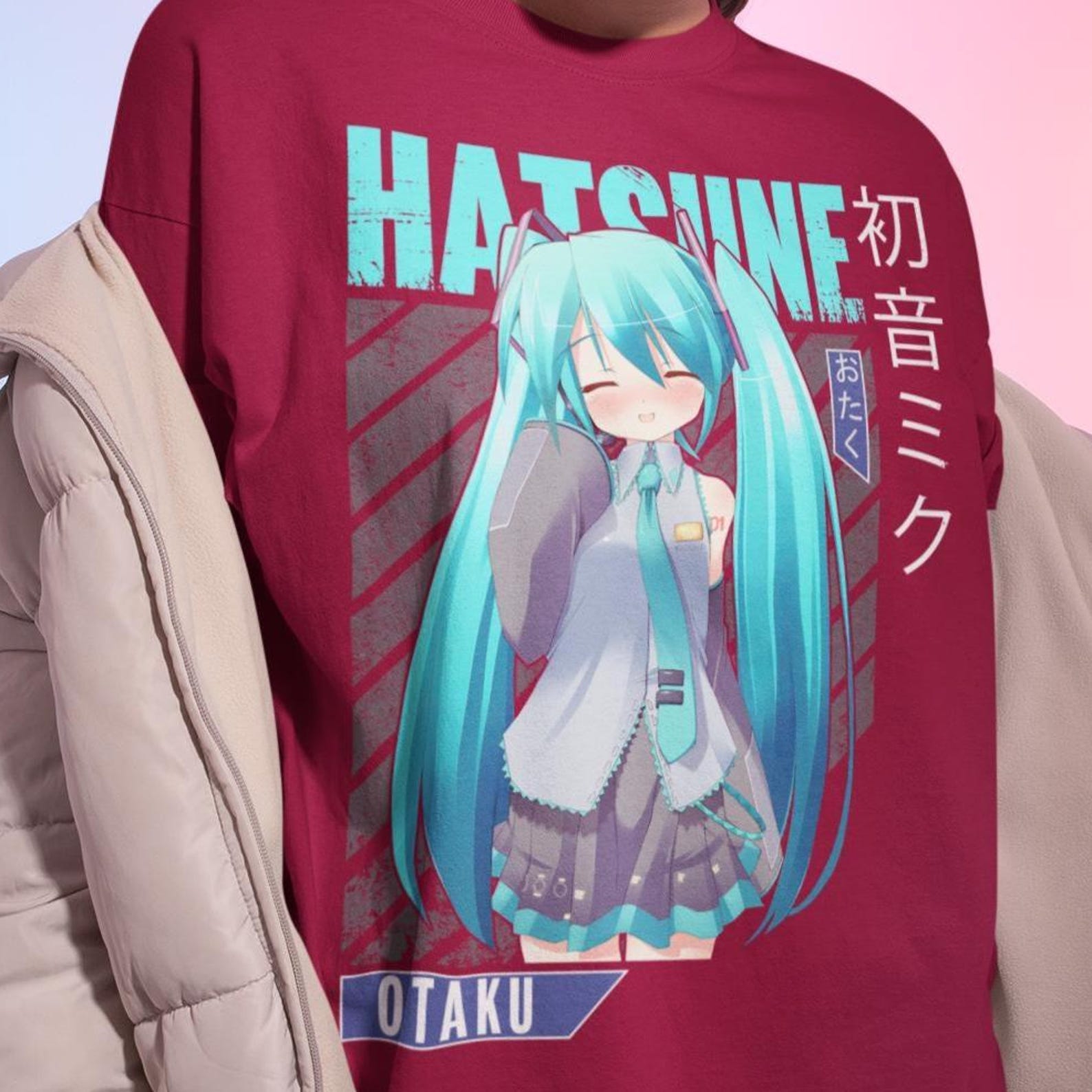 Hatsune Miku Shirt – Vocaloid Anime Tshirt,Hatsune Tee L