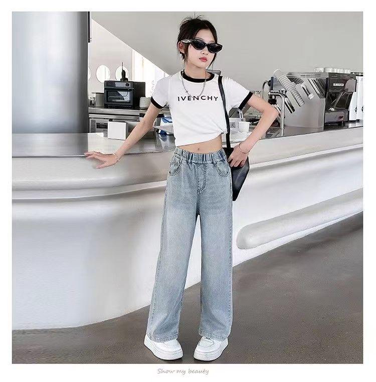 Girls' Tencel Breathable Wide Leg Summer Pants - Medium/Large, Soft & Stylish