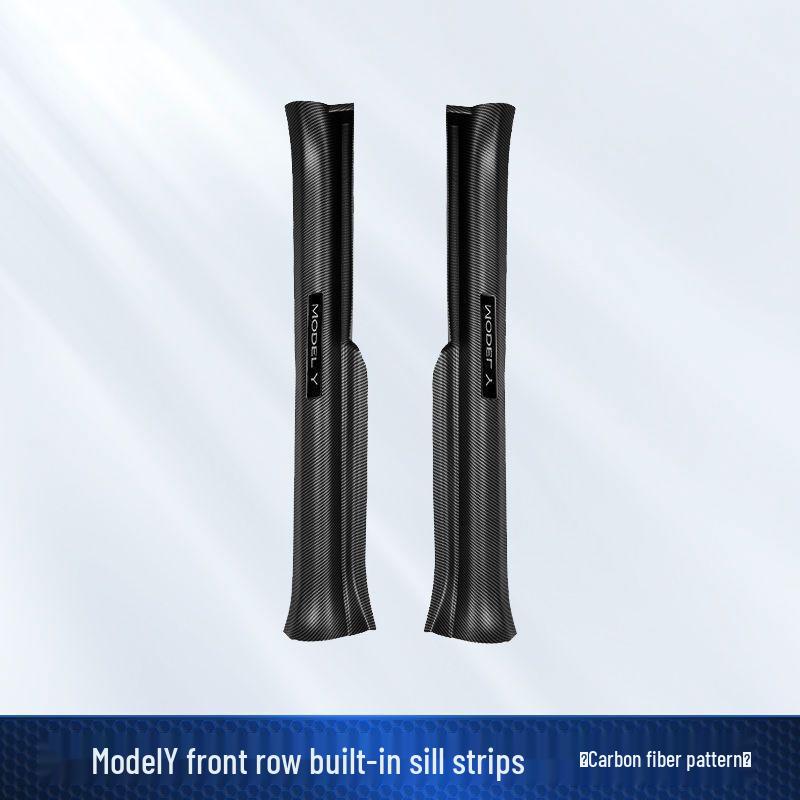 Tesla Model Y Carbon Fiber Rear Seat Corner Anti-Kick Protector Sill Strip