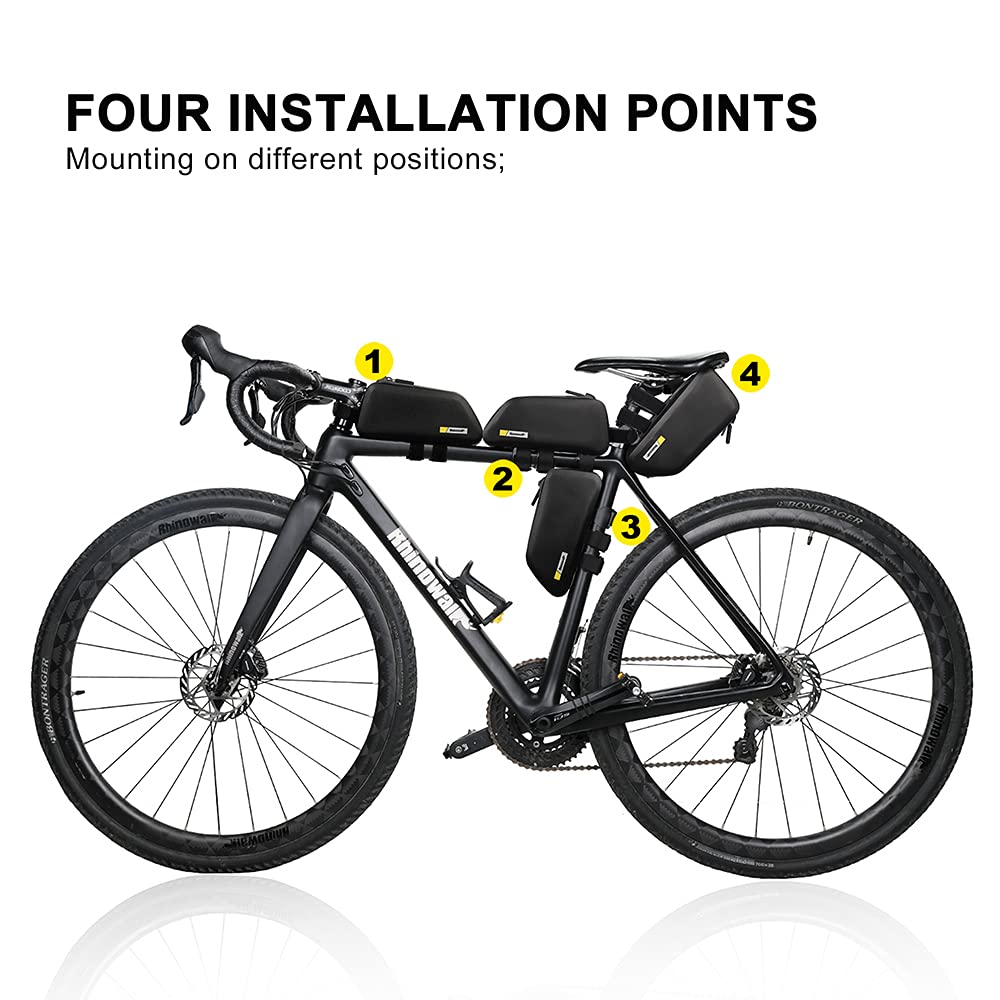 Rhinowalk Bicycle Bag Bike Top Tube Bag Bicycle Frame Bag Waterproof Stable Bike Frame Bag Bicycle Bag Professional Cycling Accessories 1.3L