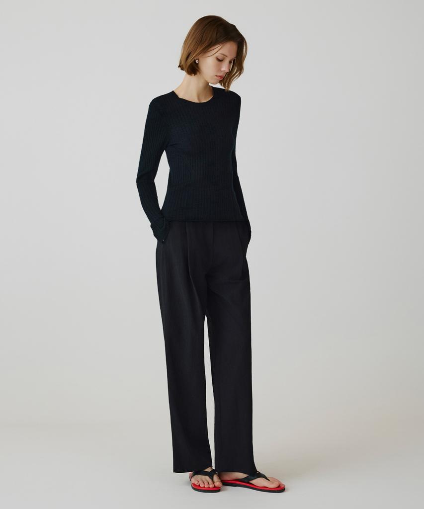 Siyajyu Sikn2177 Hairy Ribbed Knit_Black
