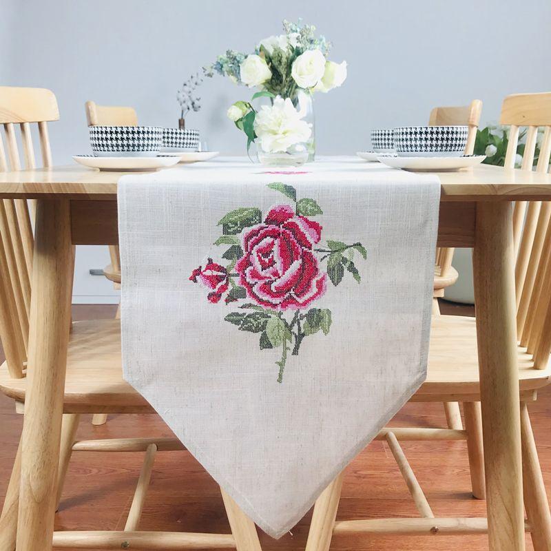 Borduurwerk Woonkamer Huishouden Theetafelkleed Eettafel Veelgebruikt Zakdoek Rechthoekige Puntige Hoek, Lange Tafelvlag