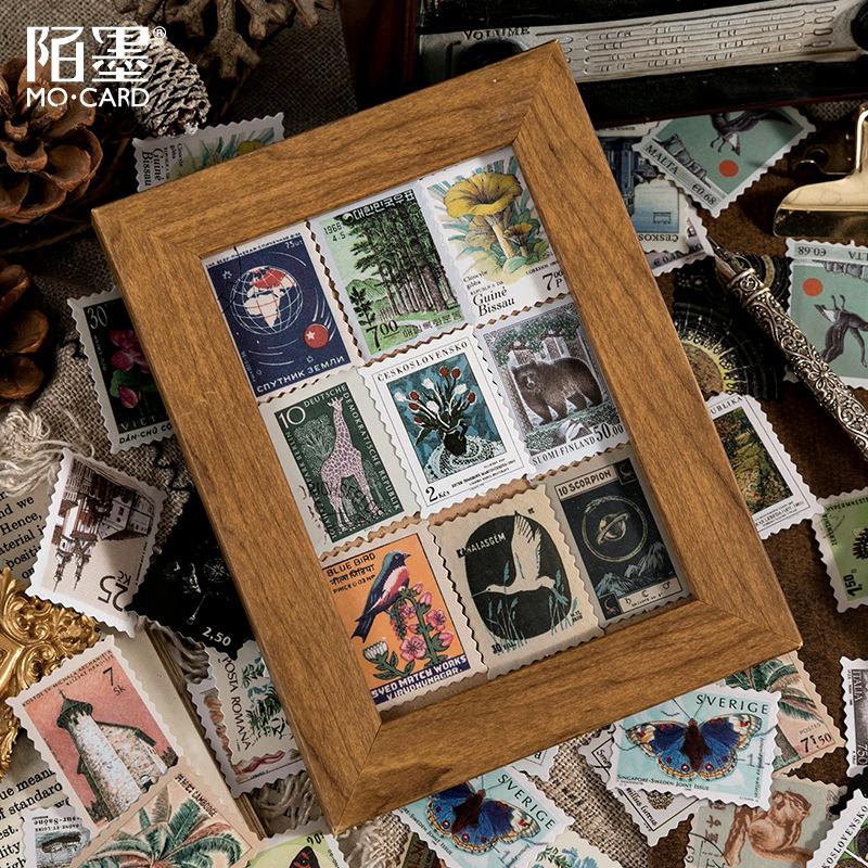 46 pcs Vintage stamp style Stickers pack Decorative Hand Account Diary Album handmade Diy Scrapbooking accessories