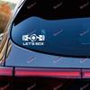 2 White 4" Let's Box Boxer Flat 4 Decal Sticker for Subaru STI WRX
