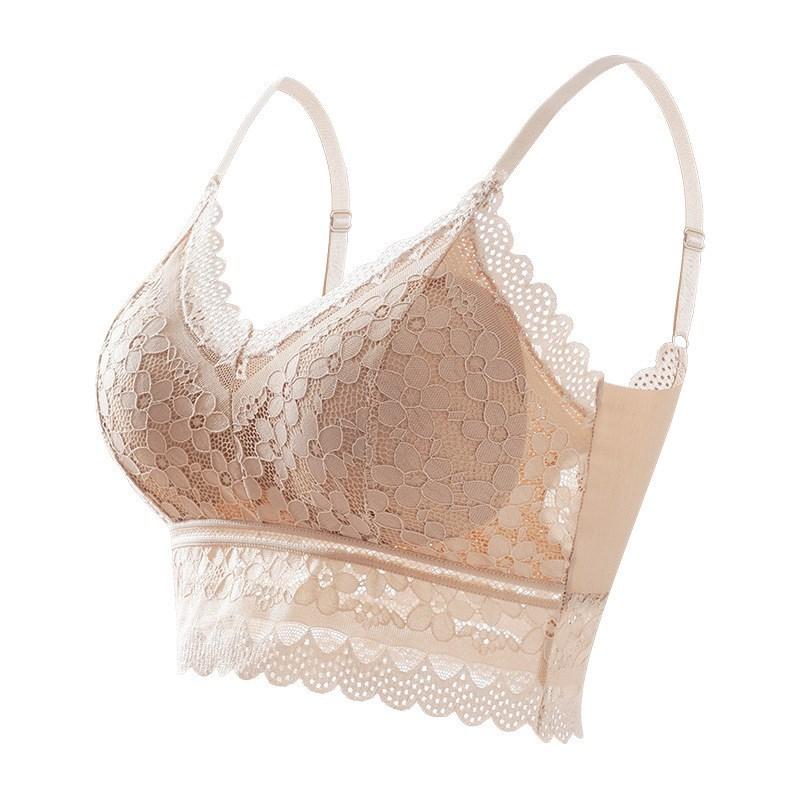 Damen Spitzen-BHs Top Bequemes Bralette Einfarbig Beauty Back Unterwäsche Sexy Weste Weiblich Mit Polsterung Kabelloser BH Lingerie