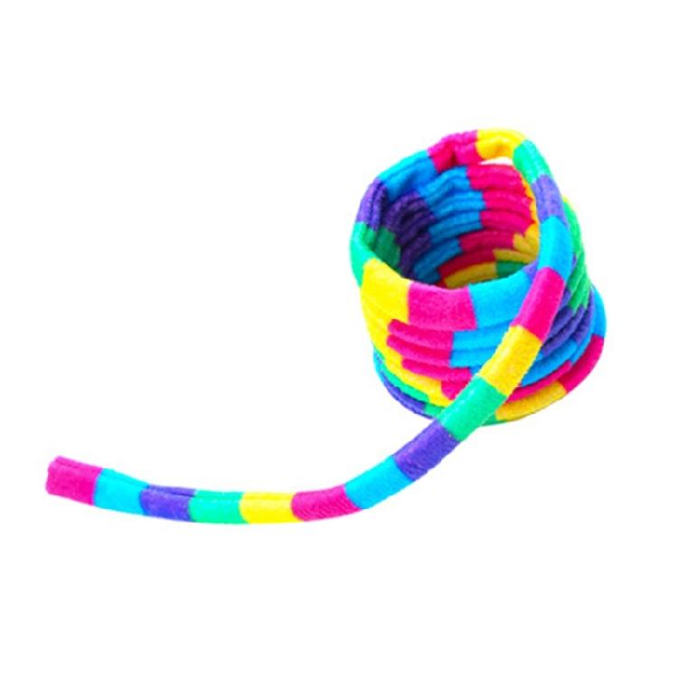 

Interactive Colorful Rainbow Striped Plush Telescopic Spring Cats Toy Make Curiosity and Provide Hour of Entertainment