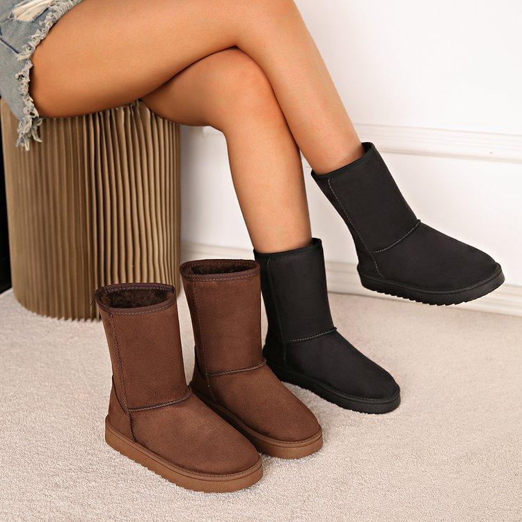 Large size snow boots men's and women's winter velvet thickened high-top versatile warm cotton boots cotton shoes