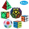POTAN Thinkmax 6ks Speed ​​Cube Set, Magic Cube Set of 2x2x2 3x3x3 Pyramid Megaminx Skew Cube Set of Puzzle
