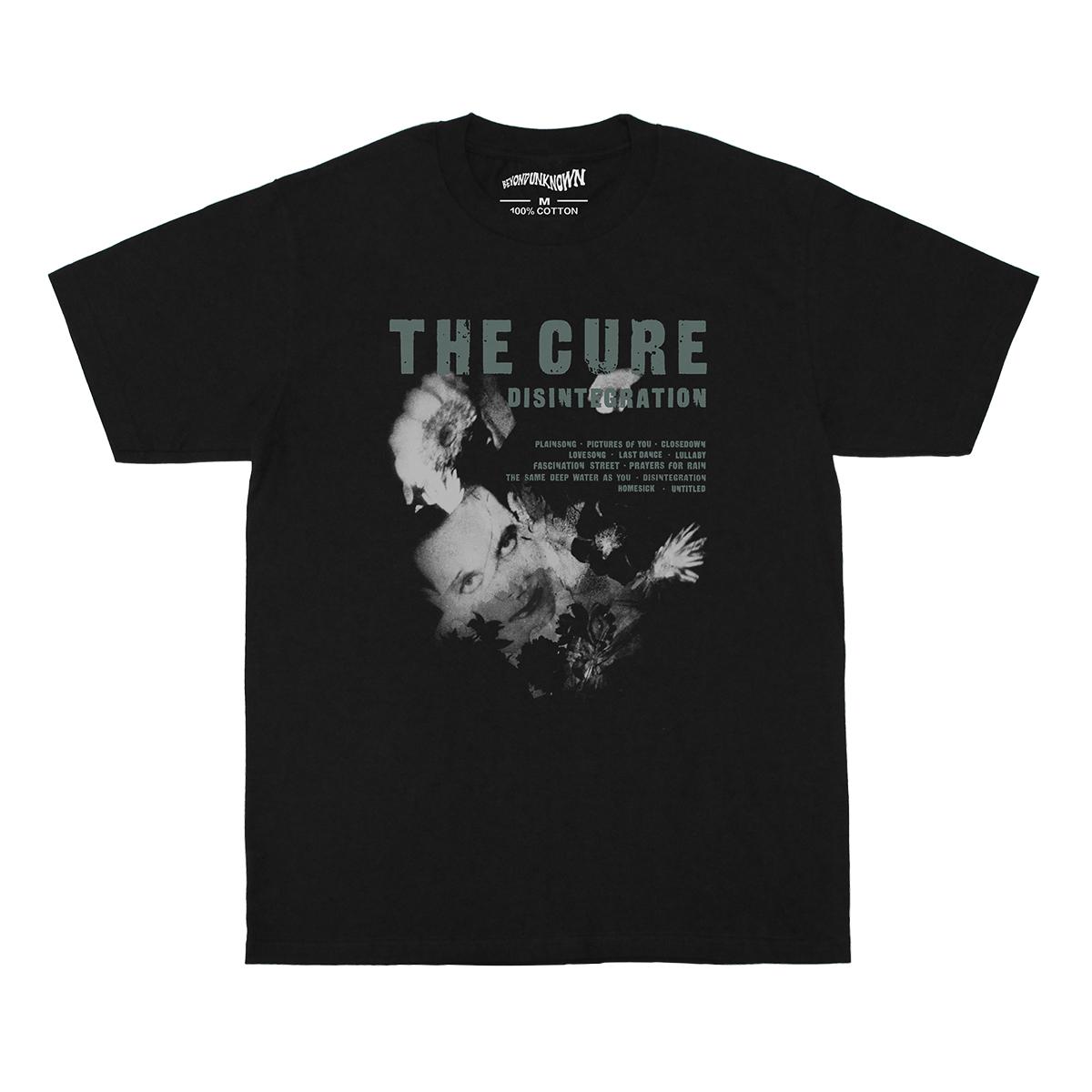 Disintegration The Cure T-Shirt Alternative Rock New Wave Band Robert Smith Washed Style Short Sleeves Cotton Printed Shirts S