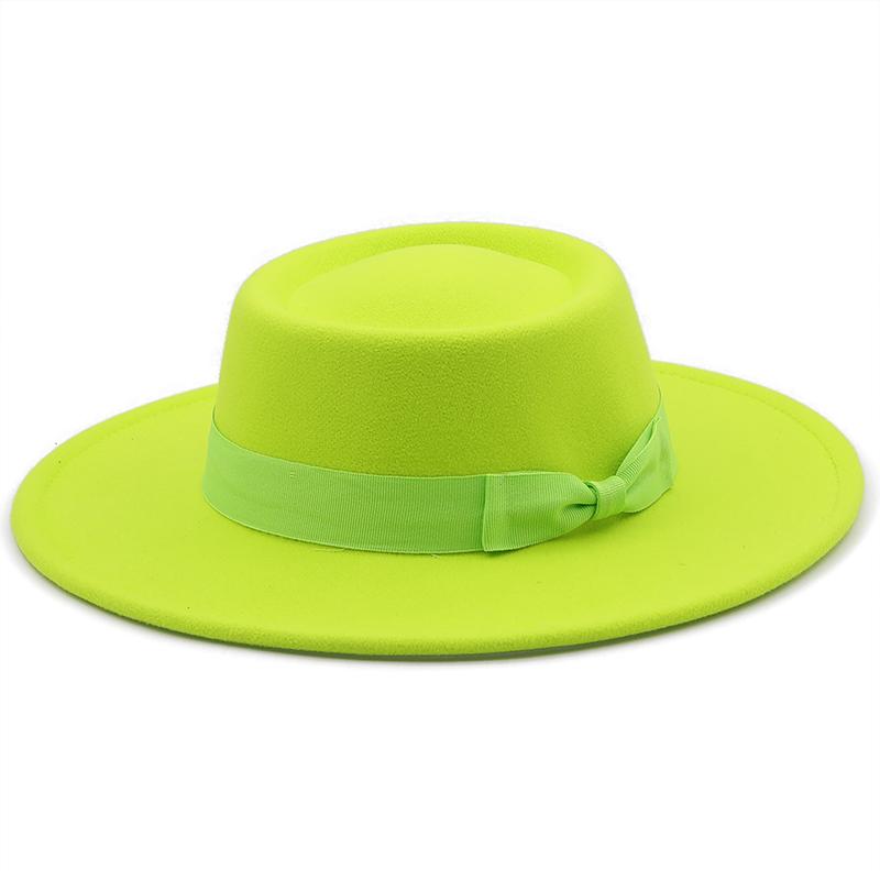 New 8.5CM Wide Brim Fedora Hat Jazz Hat Women Men Classic Felted Hat Panama Solid British Fascinator Women's Felt Hat