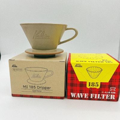 Paper Set MI185 Kalita Kalita Mino Ware Wave Dripper Ceramic Cups Dedicated Roshi 50P Set × 2-4 KWF-185 ((Sand Beige))