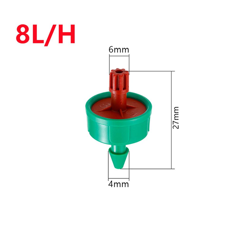 200Pcs Pressure Compensated Drippers 2/4/8/12/16 L/H Garden Greenhouse Drip Irrigation System 6mm Flat Interface Micro-Sprinkler