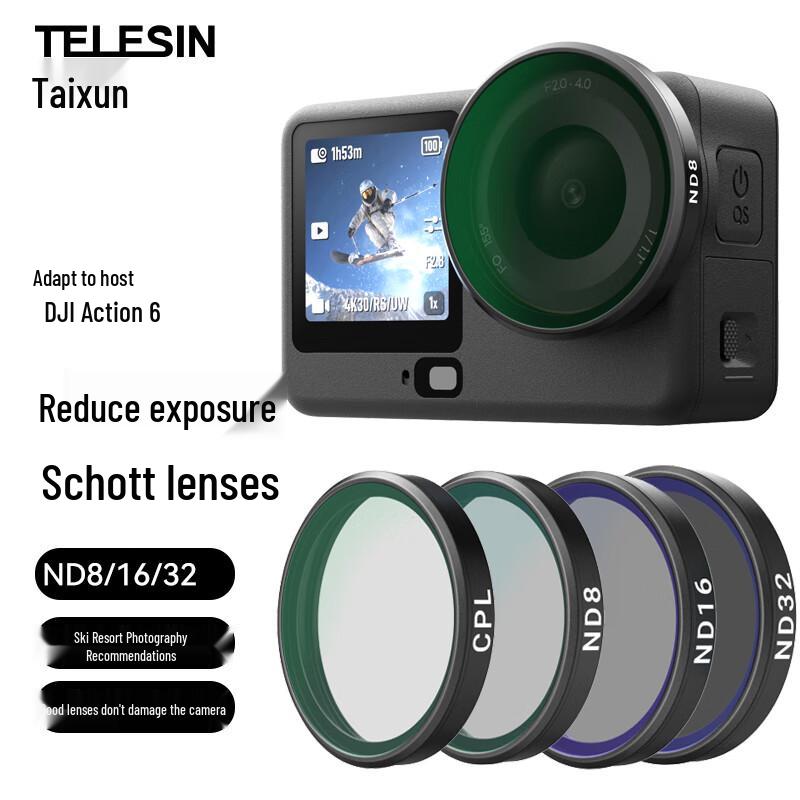 TELESIN Lens Filter Kit for DJI Action 6