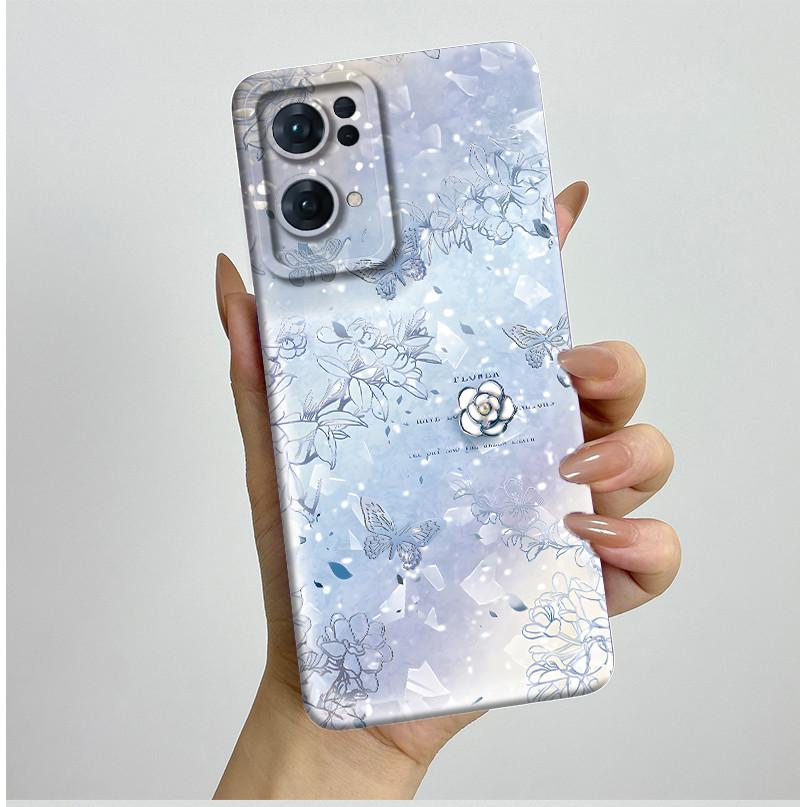 Für Oppo Reno7 Pro 5G Hülle Schöne Schmetterlingsblumen Weiche Fundas Handyhülle Für Oppo Find X5 FindX5 Lite Reno 7 5G Rückseite