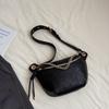 Trendy Waist Bag For Women Pu Leather Fanny Waist Pack Chain Crossbody Chest Bag Hip Zipper Phone Purse Handbag Travel Belt Bag