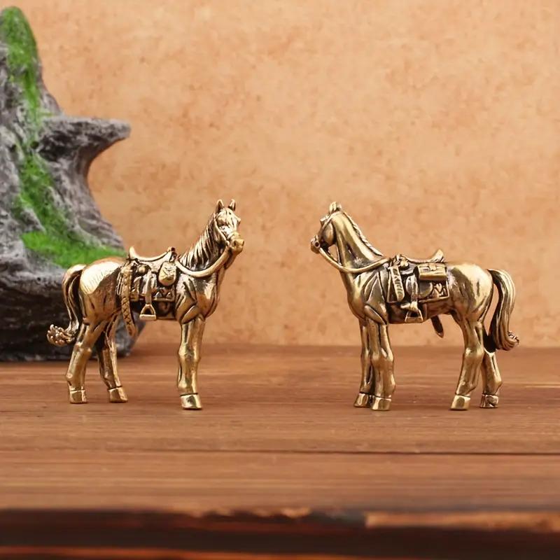 

Mini Brass Horse Figurine Antique Small Desktop Decor Ornament Collectible Animal Statue for Home Office Tabletop Decoration