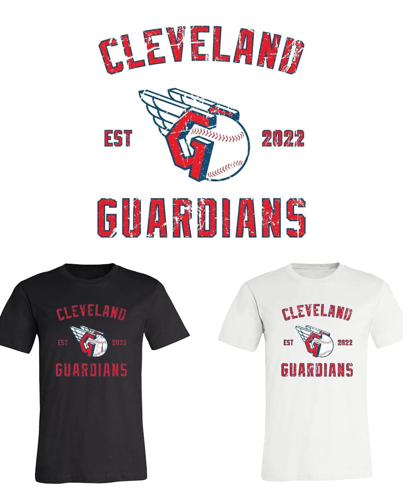 Cleveland Guardians Est Distressed logo T-Shirt Sizes Youth-Adult 6XL FAST Ship! 4XL