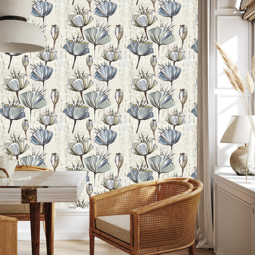 Vintage Tulips Wallpaper for Living Room and Bedroom 50x1000