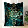 Golden Mandala Phone Wallpaper - Spiritual Art DesignBlanket Flannel Throw Blanket for Sofa, Bed, Travel, Camping, Office, Couch, Chair, And