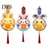 Rabbit Pattern Lantern DIY Kit for Kids, Mooncake Bunny Material Childrens Toy Set, Handmade Cartoon Crafts Mid-Autumn Festival Celebration Portable