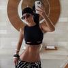 European and American Summer New Solid Round Neck Hollow Out Sexy Vest Top Hollow Out Sexy Vest Top