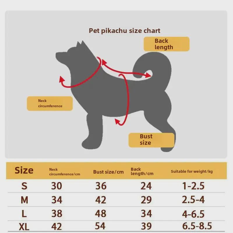 Universal Pikachu Pet Winter Outfit: Small Dog & Cat Warm Costume