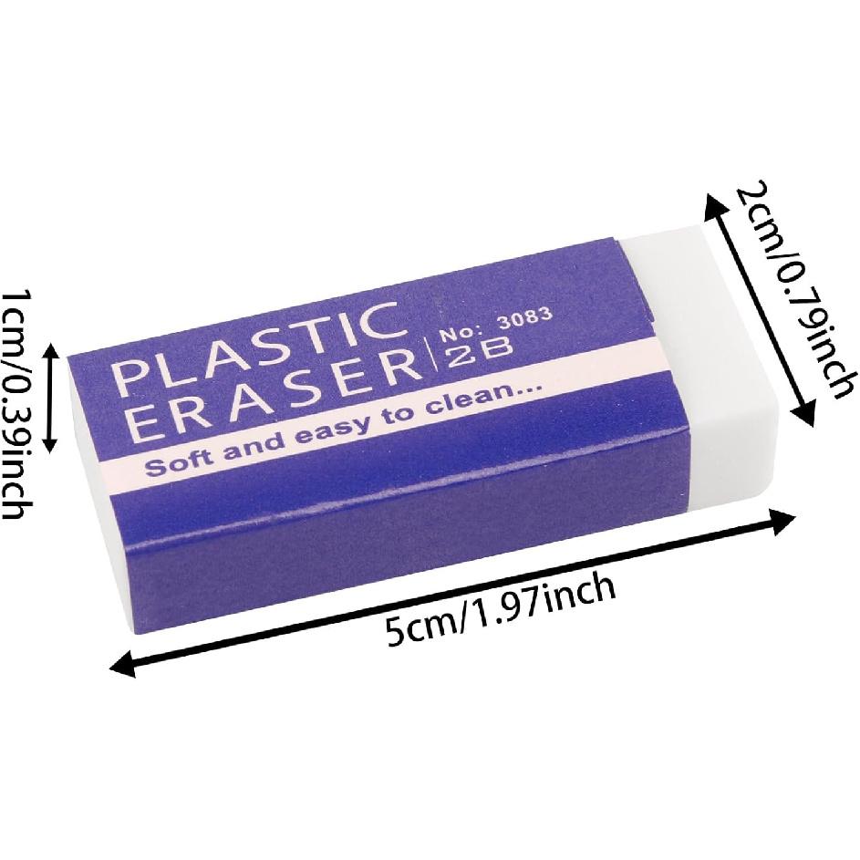 10 Pack Pencil Erasers, Soft, and Durable Erasers for Pencils, Perfect for Artists and Professionals, Long-Lasting Erasing Performance