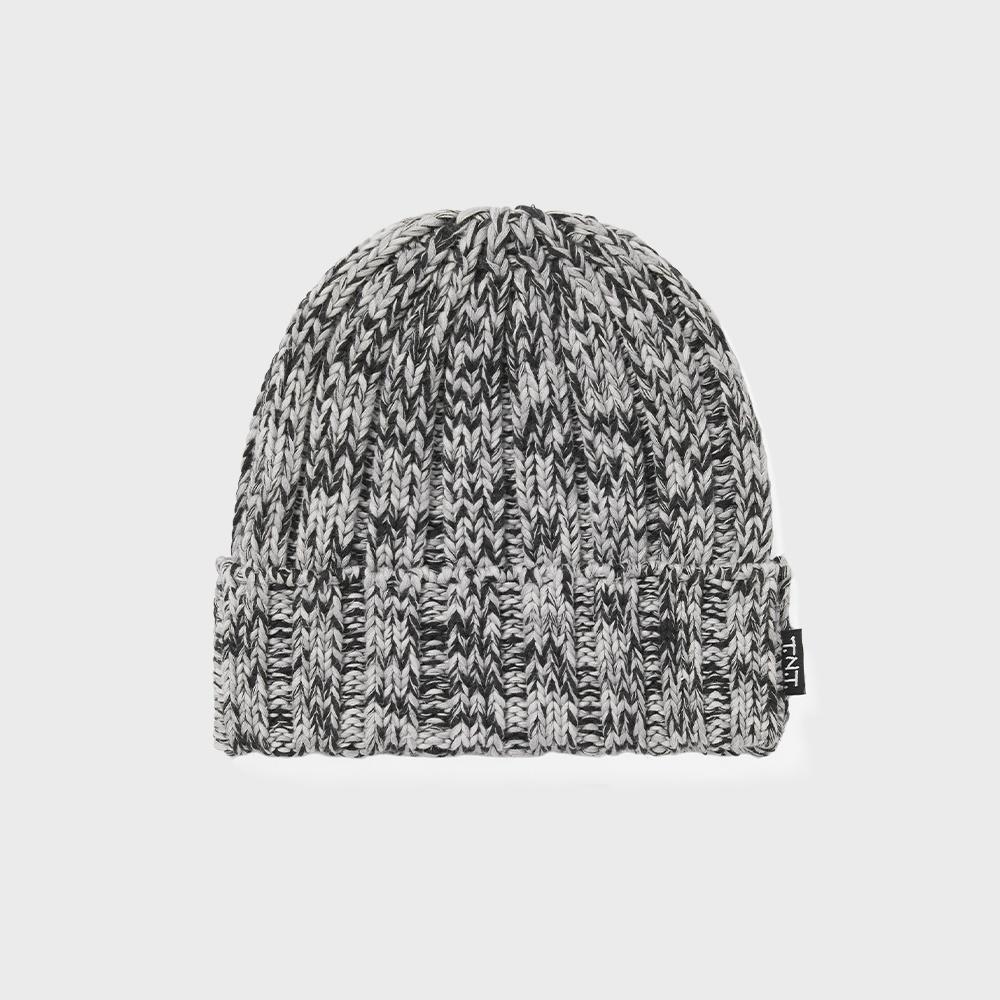 Эта многоцветная вязаная шапка-бини серая F