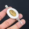 Oval Picture Jasper Gemstone Art Deco Sister Pendant Jewelry 925 Sterling Silver