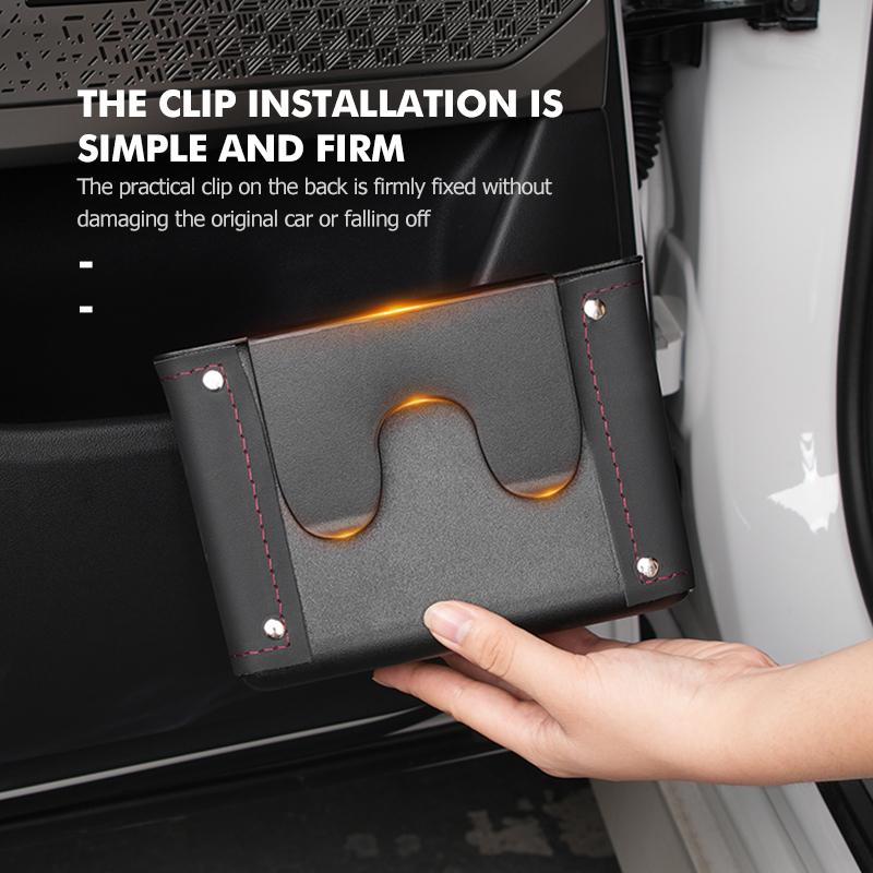 WET1 Leather Car Door Storage Box Phone Pocket Hanging Organizer For Volkswagen VW Scirocco Passat Polo B5 B6 B7 CC Tiguan Sharan