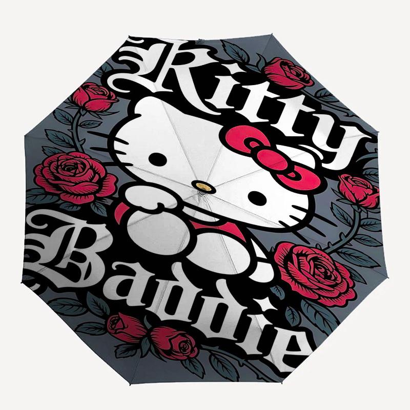 

1pc Kitty BaddieOpen/Close Umbrella-Windproof, Compact Travel Umbrella, Sturdy 8-Rib Shaft1044