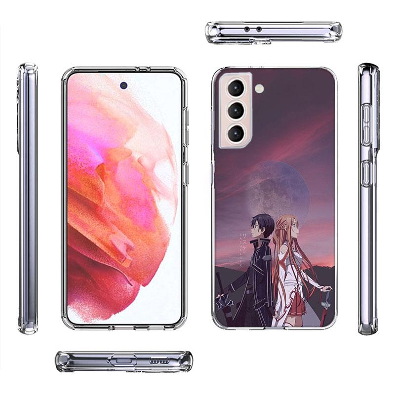 Sword Art Online SAO Anime Phone Case For Samsung S25+ Edge Galaxy S24 FE S23 Ultra Capa Shell S22+ S21 Plus S20 FE Cover Silico