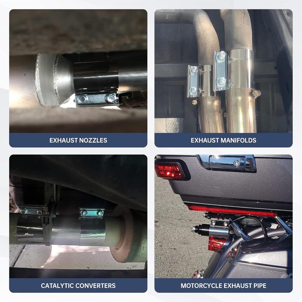 3'' Inch Butt Joint Exhaust Seal Band Clamp,Exhaust Band Clamp T304 Stainless Steel Universal (2 Packs)