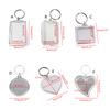 10Pcs Clear Acrylic Photo Frame Keychain Photo Insert Keyrings Blank Various Shapes DIY Keychain Picture Frame Keyring