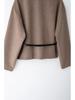 2024 Autumn Women’s European-American V-Neck Long Sleeve Jacket with Belt