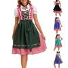 Women's Oktoberfest Costume German Bavarian Beer Festival Outfits for Halloween Carnival Party Dirndl Dresses Apron