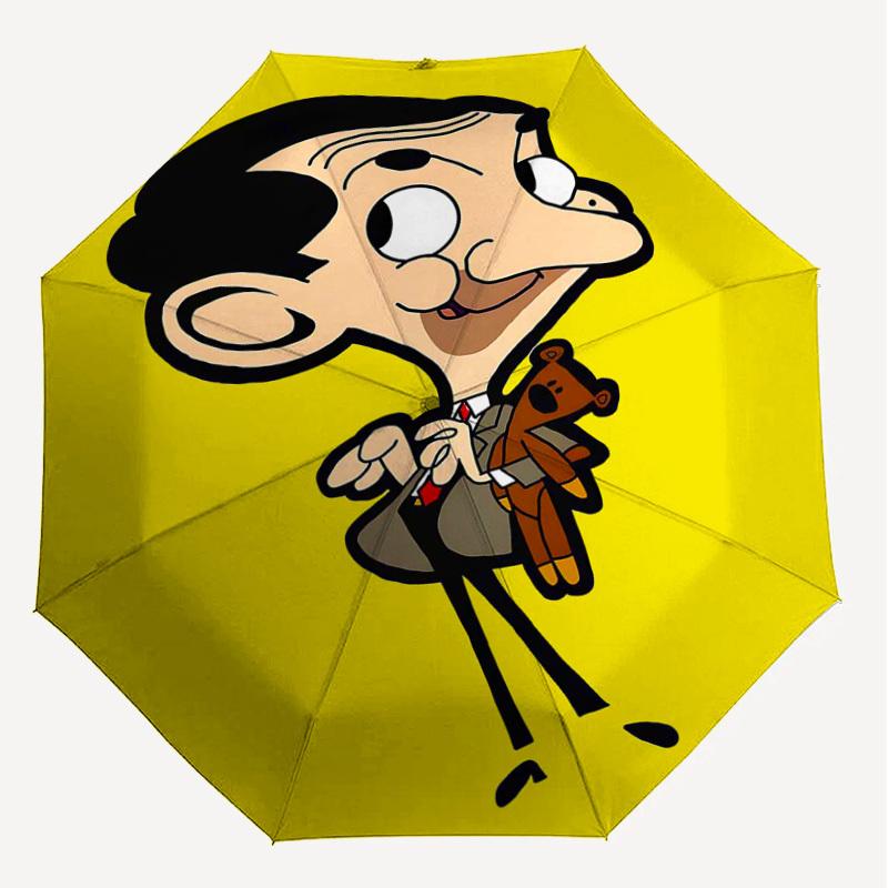 1PC Mr. Bean Umbrella-8-Rib Reinforced, Automatic Open, Lightweight & Durable, Cute Fashion Accessory for Outdoor-Y0380