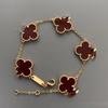 Fashion 15mm Four-leaf Clover Five-flower Bracelet for Women 18k Double-sided Mother-of-pearl Simple and Fashionable Versatile Bracelet