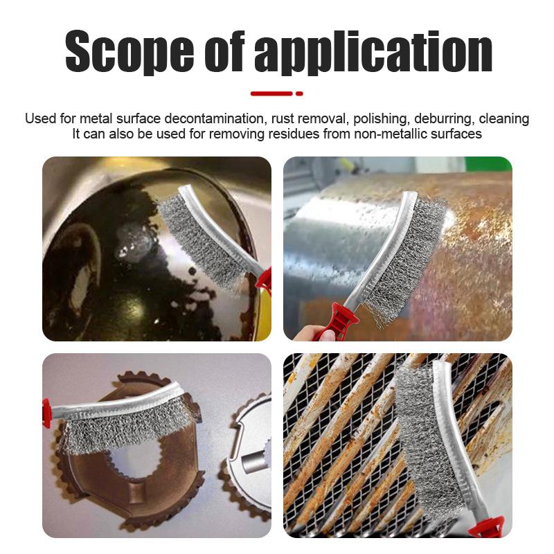 Multifunctional Wire Brush Copper Plated Stainless Steel Brush Cleaning Brush Metal Rust Removal Brush For Cleaning Bbq Grill
