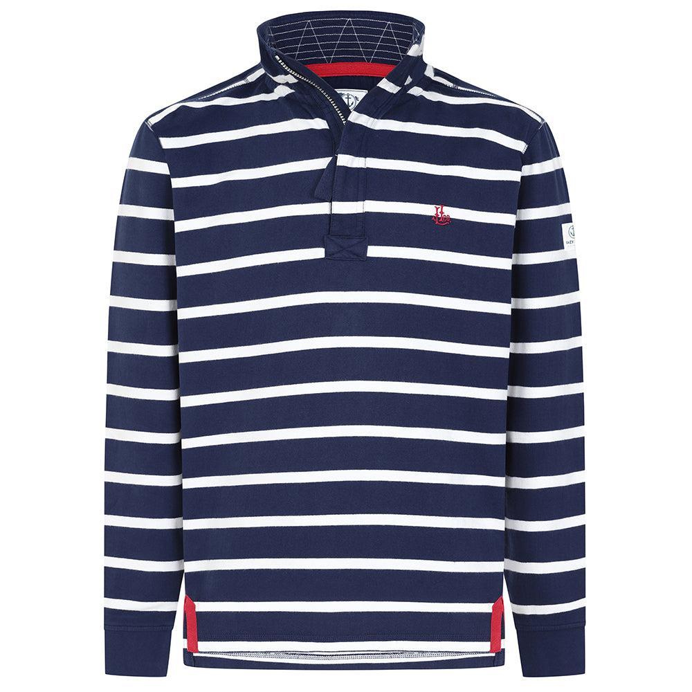 Lazy Jacks Mens Striped Quarter Zip Sweatshirt