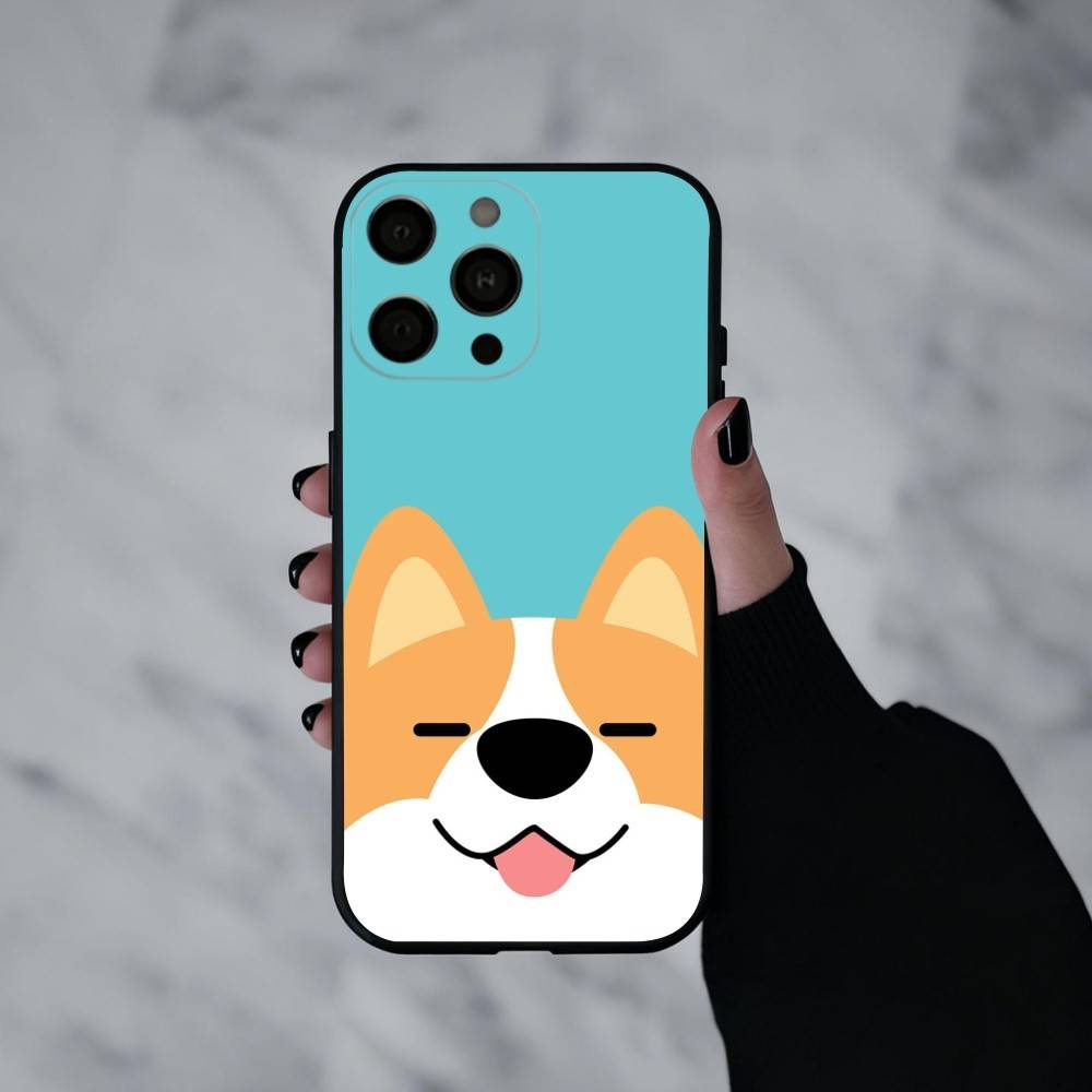 C-Cute Corgi D-Hund-G Handyhülle Für iPhone 17pro,16,15,14,13,12,11 Plus,Pro Max,XS,Weiche Silikon-Schwarze Hülle