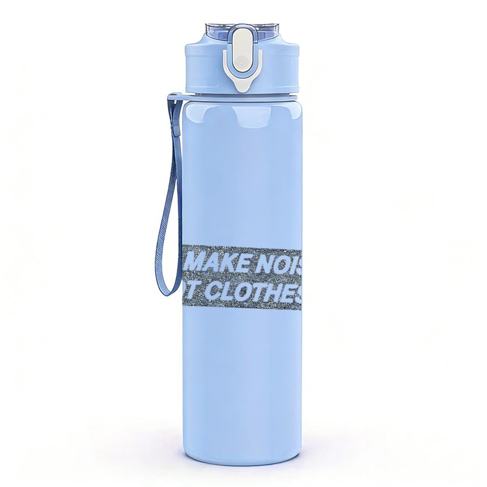 1PC We make more faint text print 750ml colorful plastic sports water bottle leakproof pop up lid with straw for outdoor work home use
