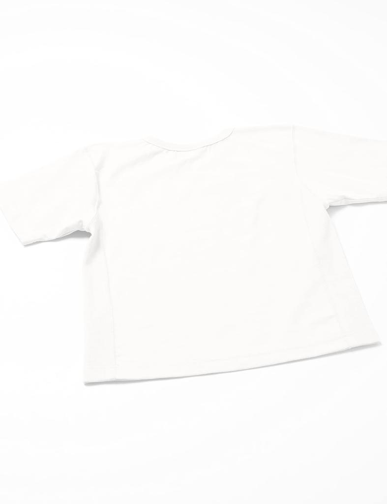 Champion Short Sleeve Graphic Reverse Size 130 Boys' T-Shirt, 100% Cotton, Print, Weave®, Off-White, (CK-V315)