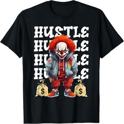 Hip Hop Scary Clown Hustle Money Urban Streetwear Halloween T-Shirt